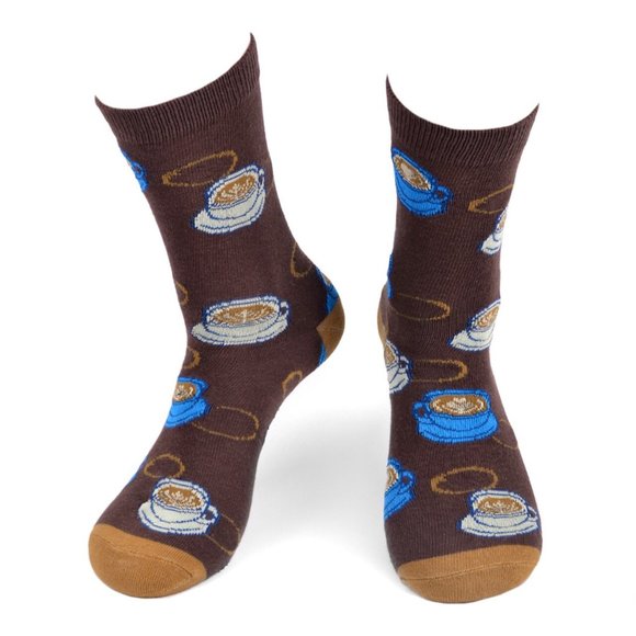 Women's Coffee Novelty Socks Brown - Picture 1 of 4